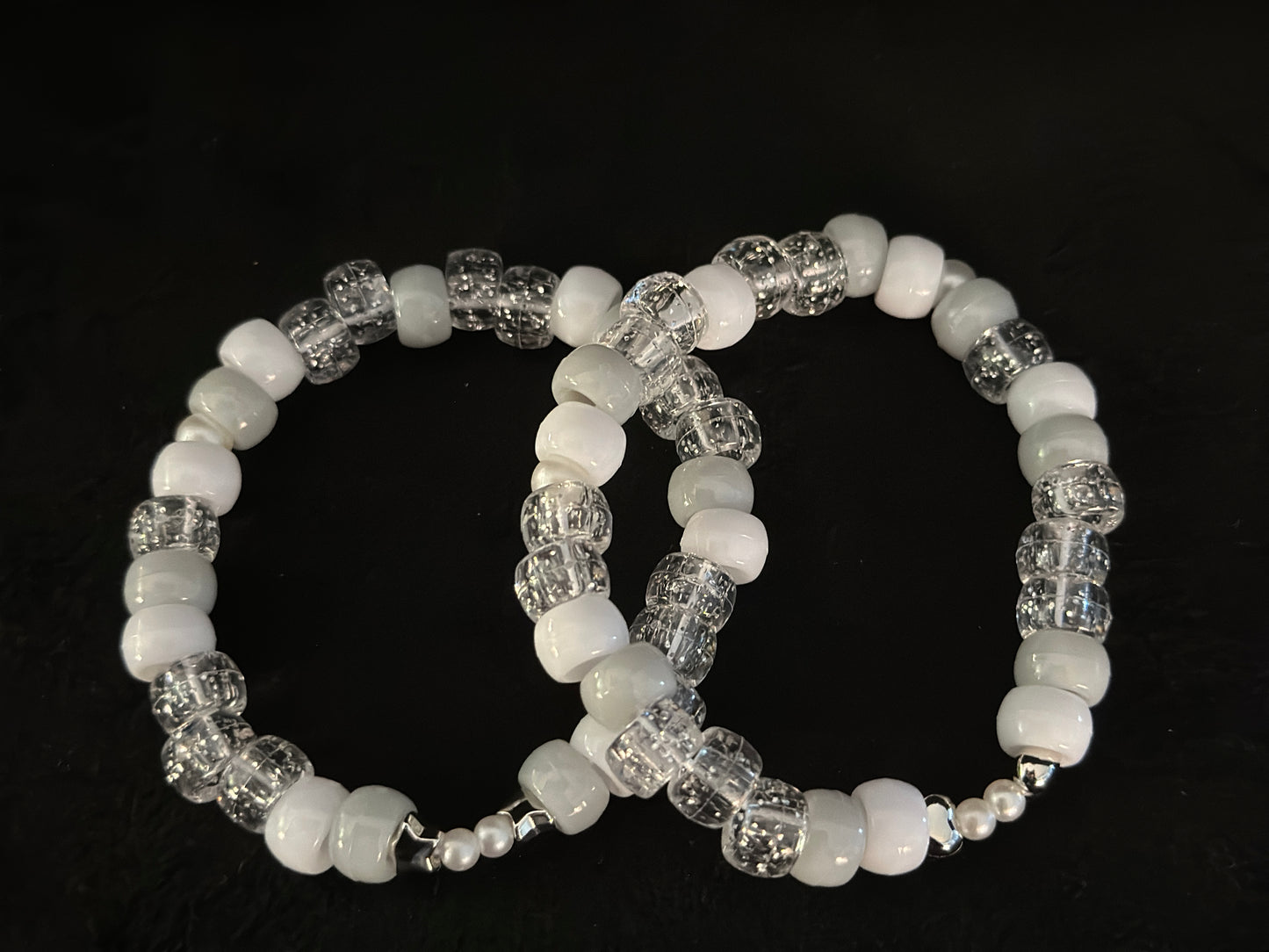 Silver Gray Friendship Kandi Bracelets (2 per set)