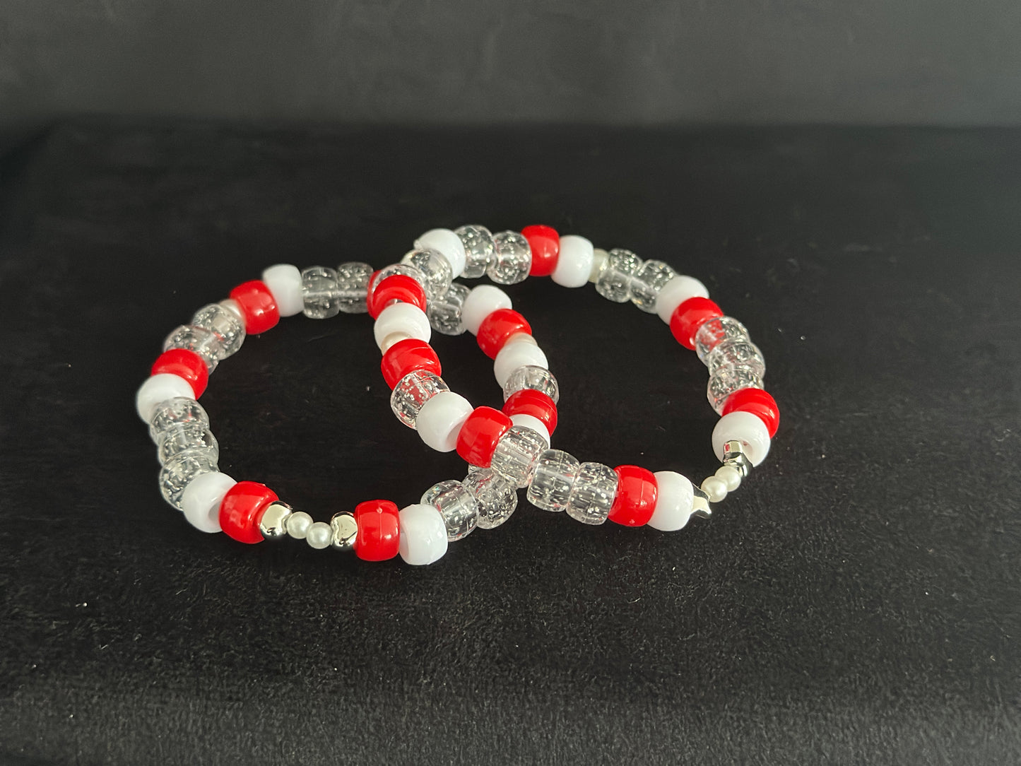 Red Friendship Kandi Bracelets (2 per set)