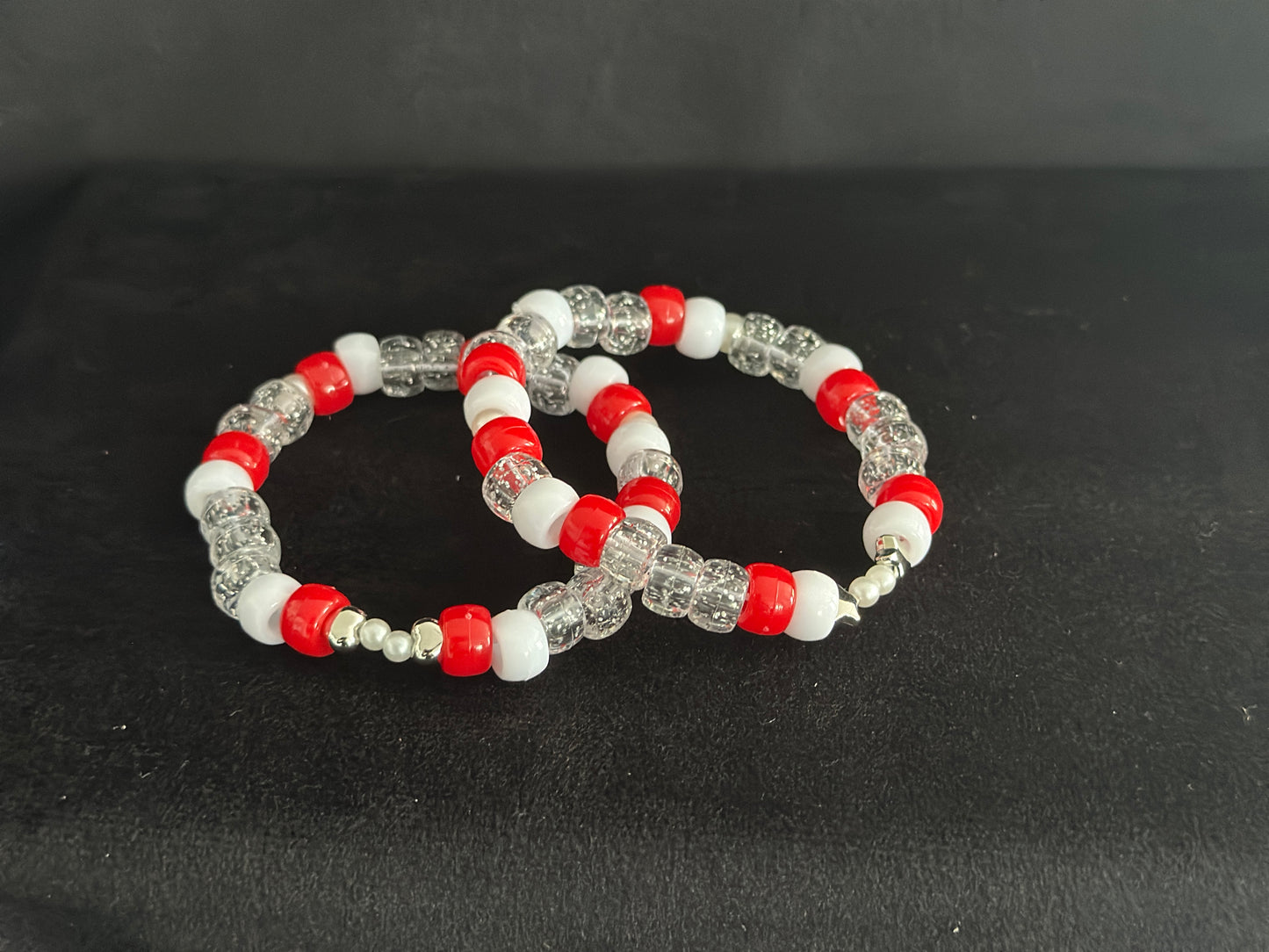 Red Friendship Kandi Bracelets (2 per set)