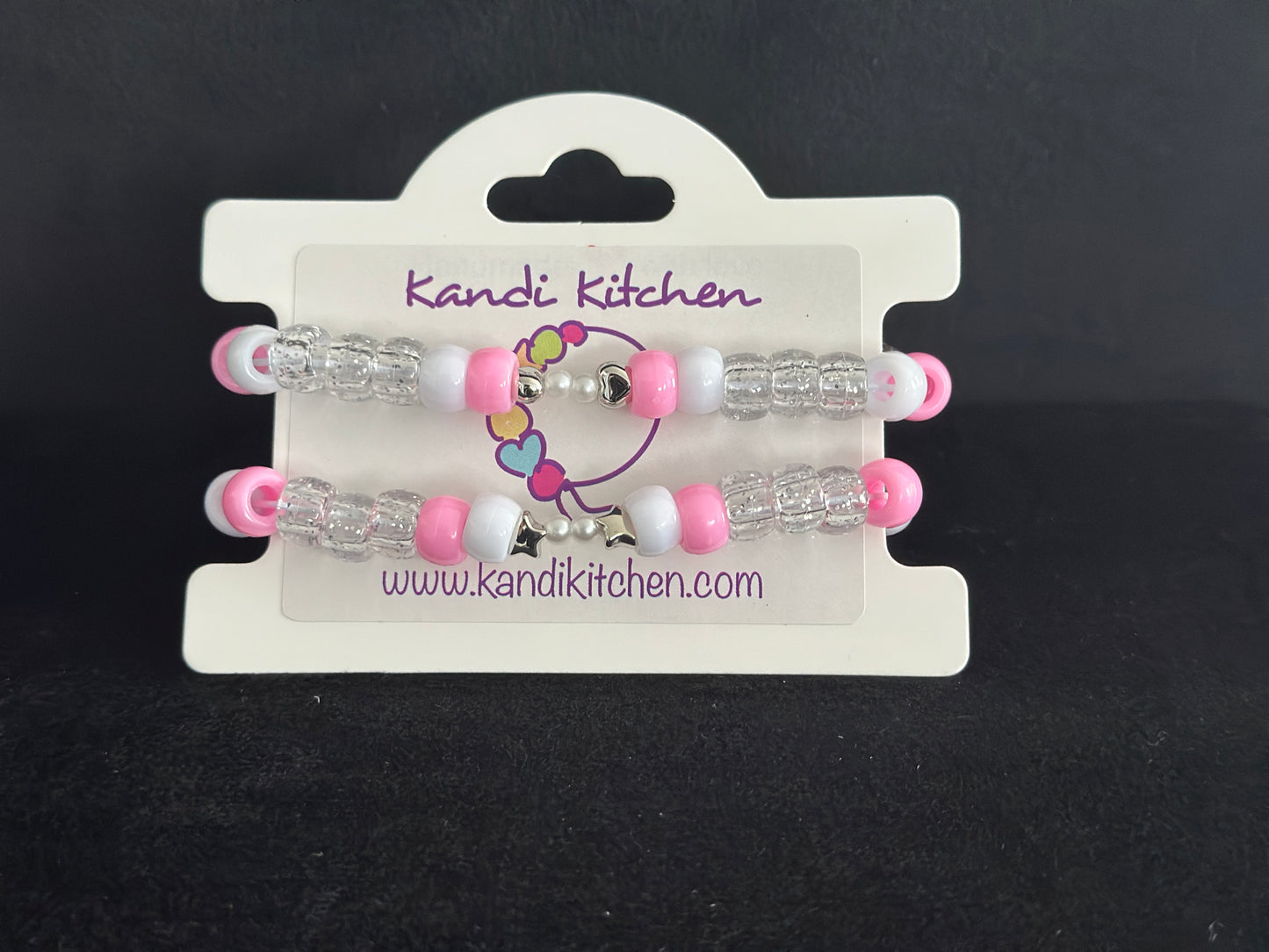 Pink Friendship Kandi Bracelets (2 per set)