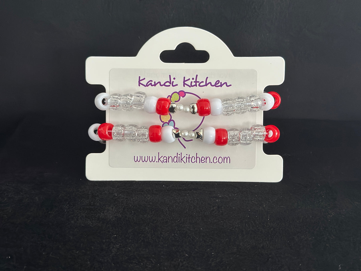 Red Friendship Kandi Bracelets (2 per set)