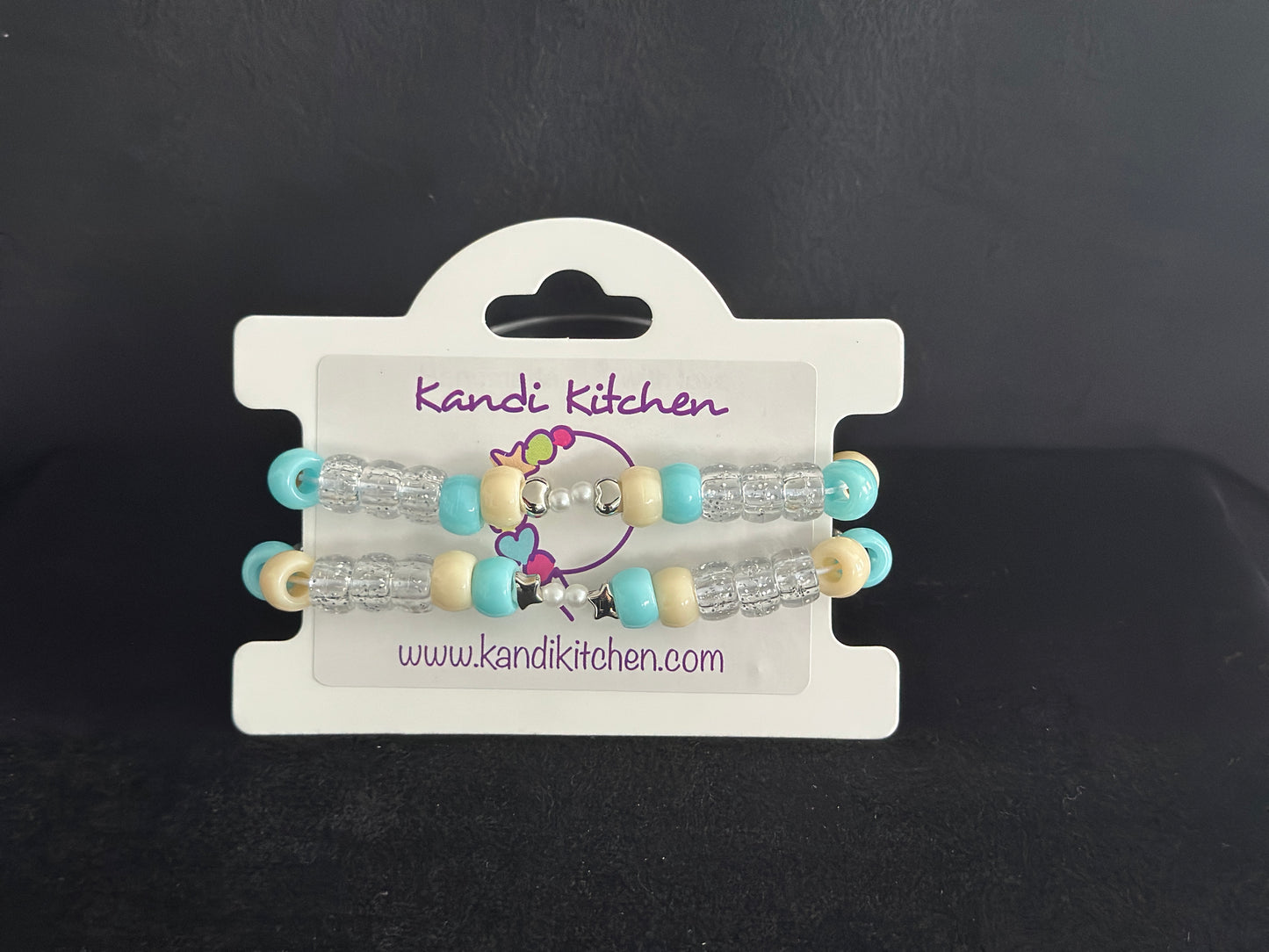 Light Teal Friendship Kandi Bracelets (2 per set)