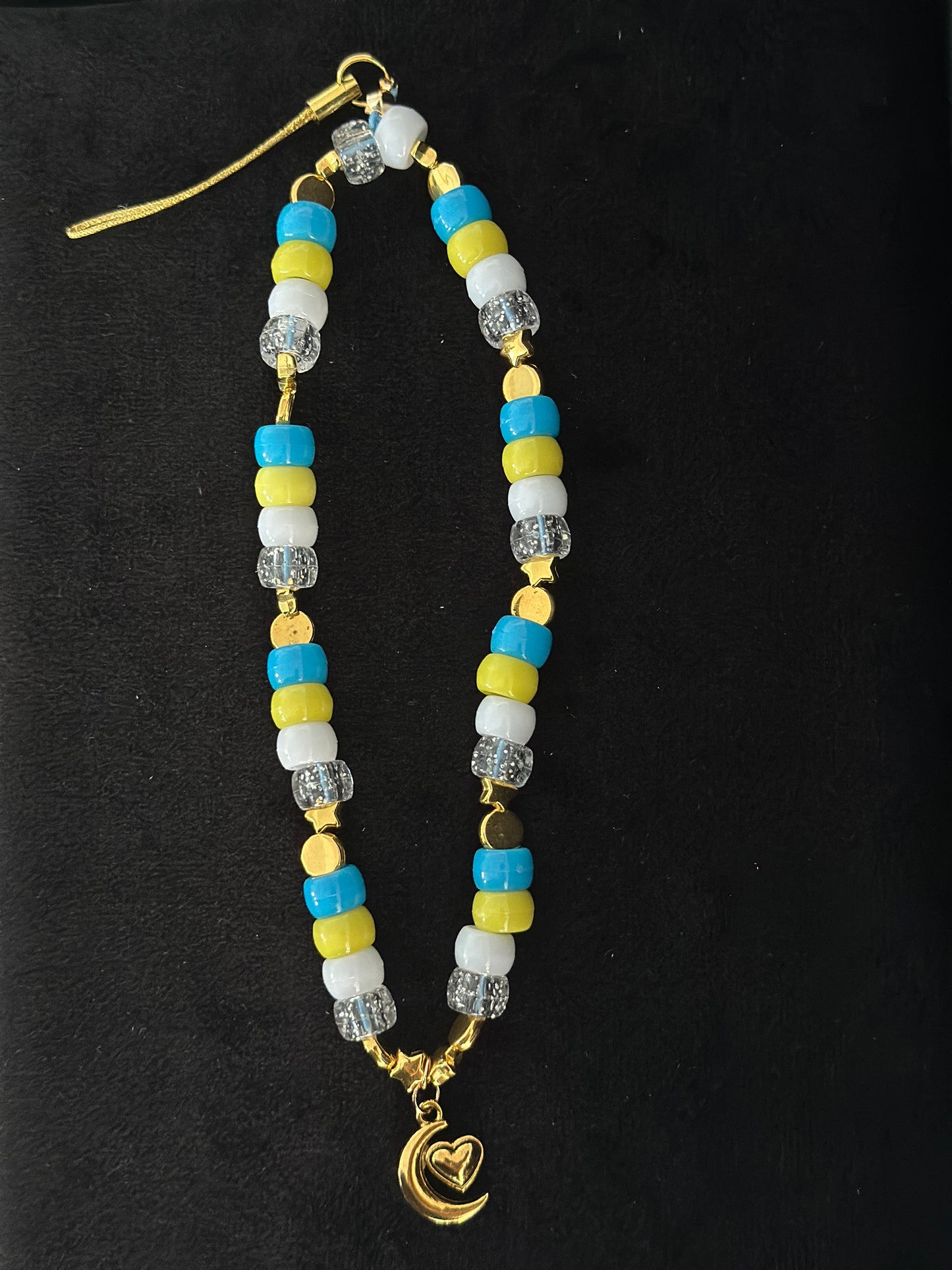 Moon and Heart Phone Charm