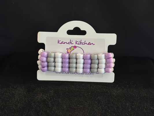 Lavender and Gray 4 Row Ladder Cuff