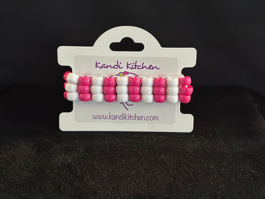 Raspberries and Cream 3 Row Ladder Cuff