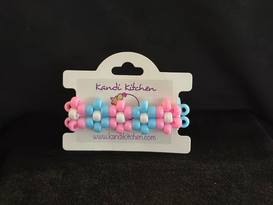 Pink and Blue Cotton Candy Flower Cuff