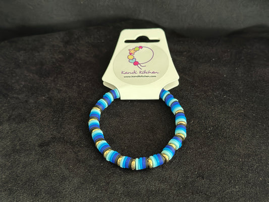 Clay Bead Bracelet - Blues