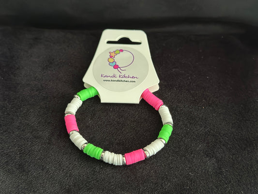 Clay Bead Bracelet - White and Bright