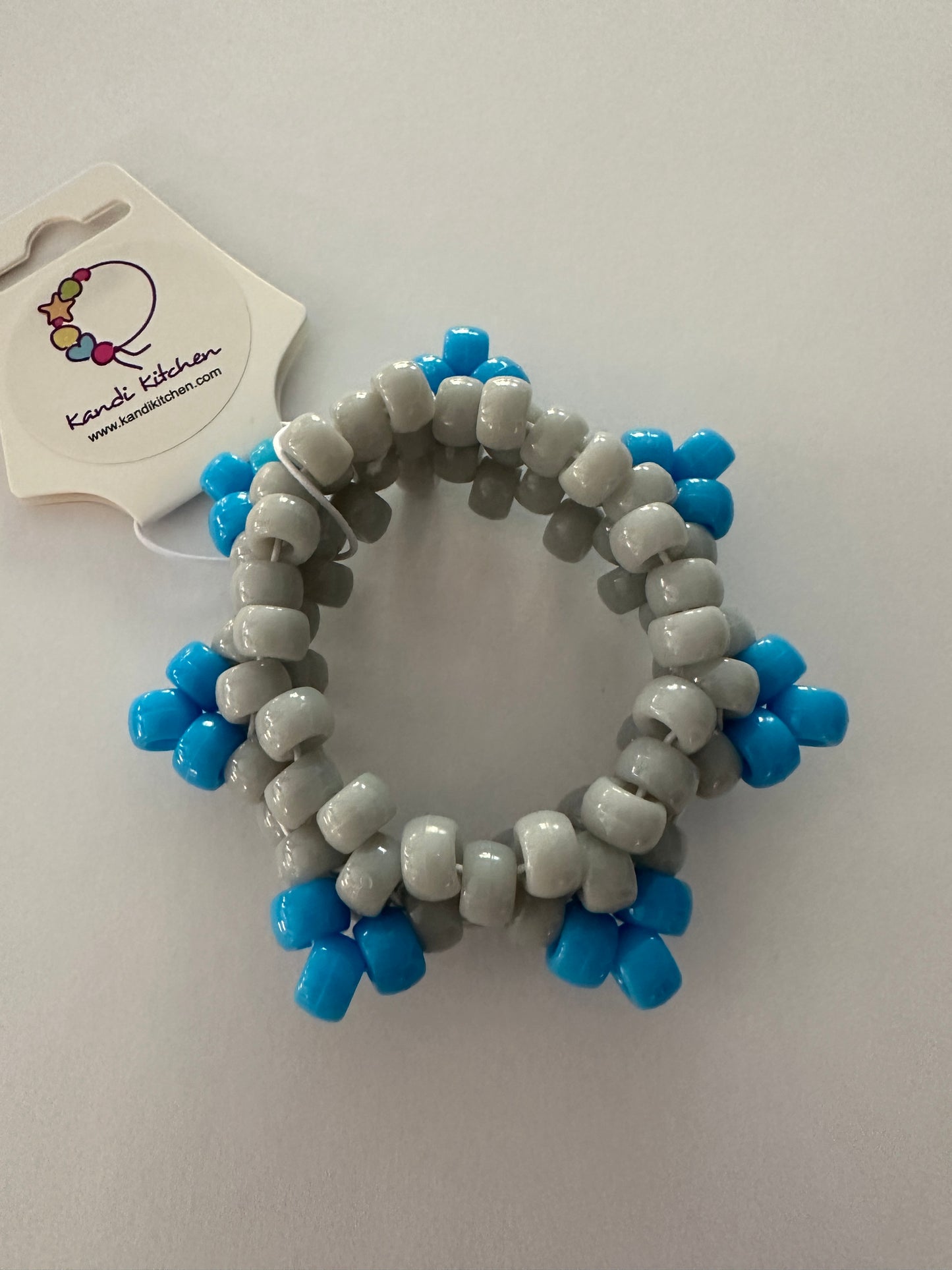 Spiked Cuff - Gray with Blue Spikes