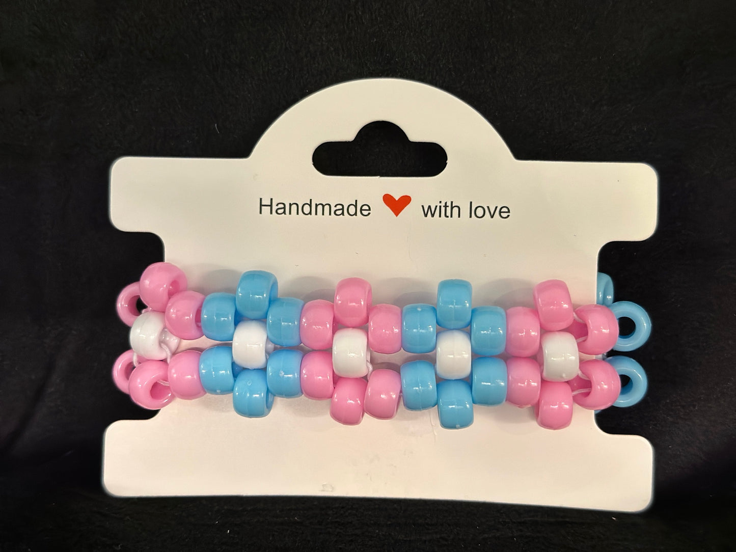 Pink and Blue Cotton Candy Flower Cuff