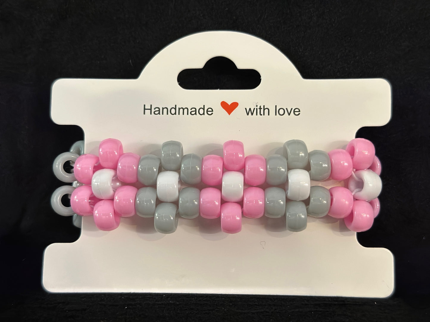 Pink and Gray Flower Cuff