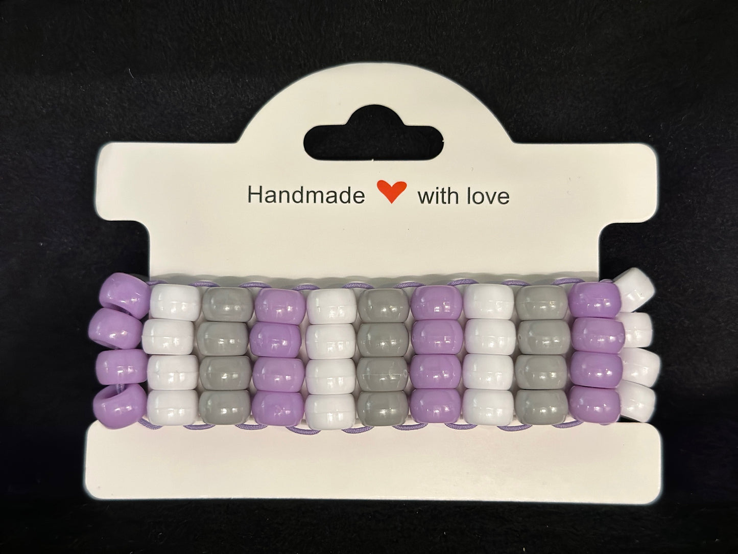 Lavender and Gray 4 Row Ladder Cuff