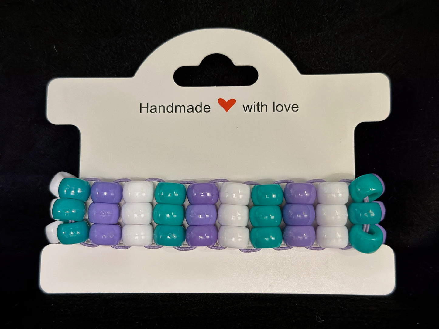 Lavender and Teal 3 Row Ladder Cuff