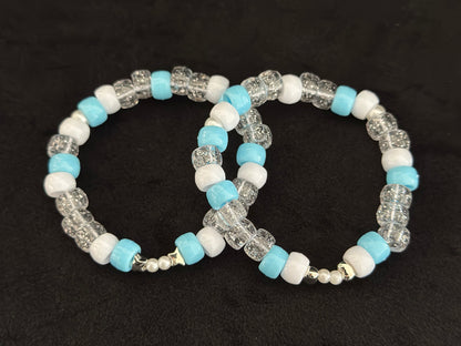 Sky Blue Friendship Kandi Bracelets (2 per set)