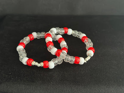 Red Friendship Kandi Bracelets (2 per set)