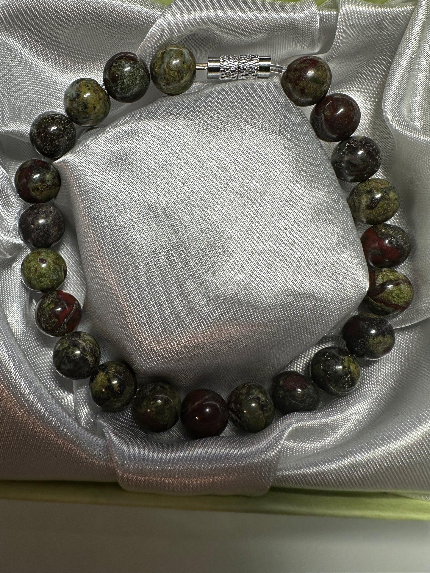 Dragon Blood Jasper 8mm with screw clasp