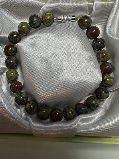 Dragon Blood Jasper 8mm with screw clasp