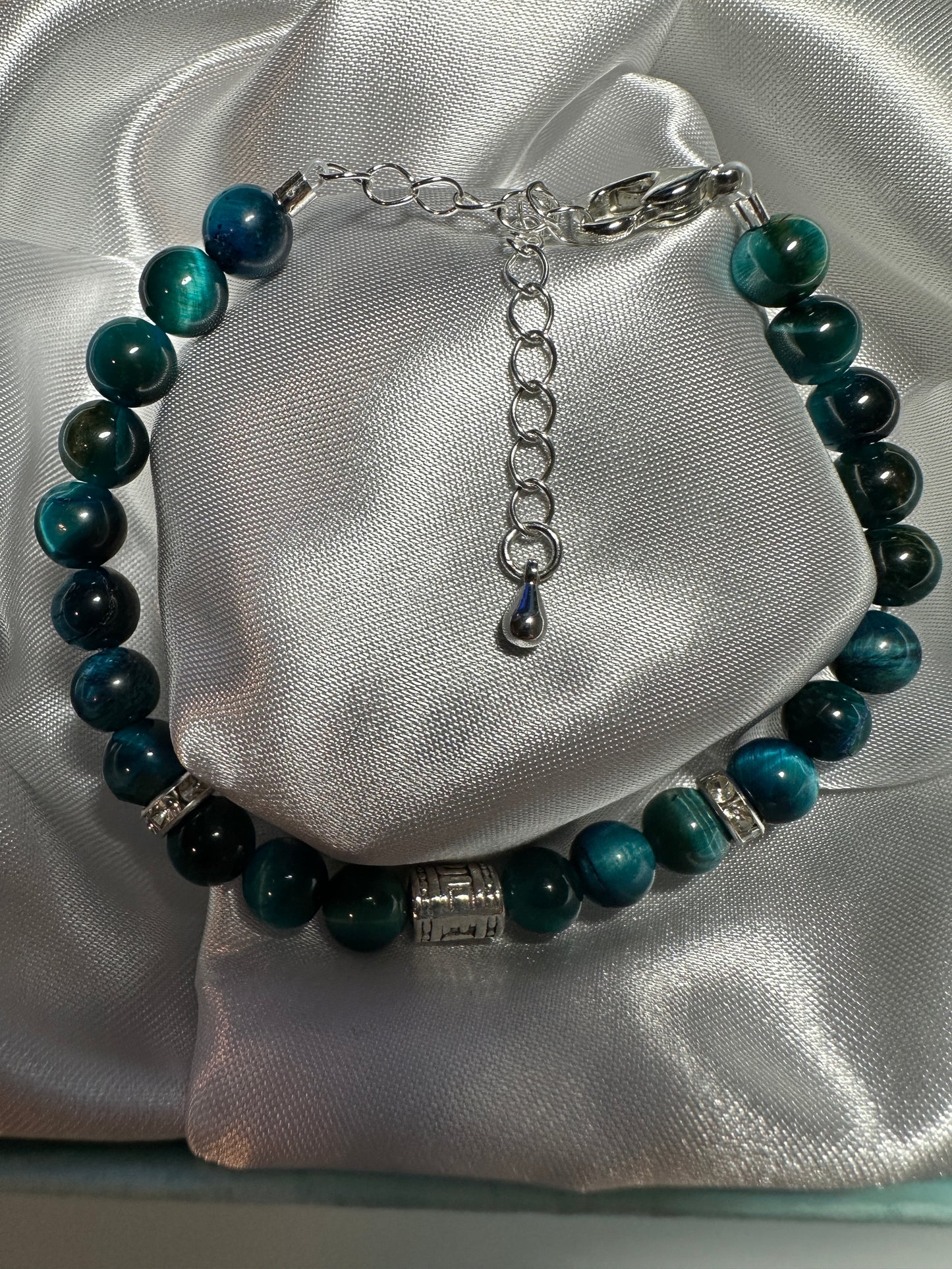 Deep Sky Blue Tiger Eye 6mm Bracelet