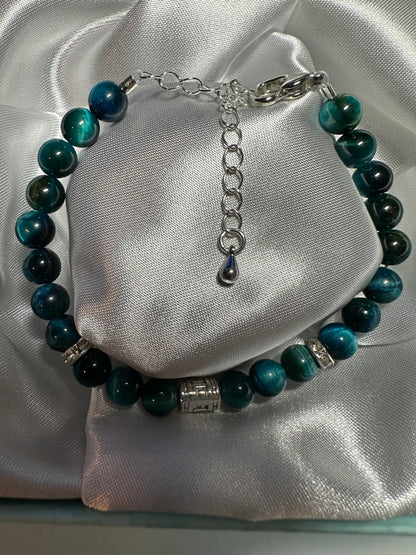 Deep Sky Blue Tiger Eye 6mm Bracelet
