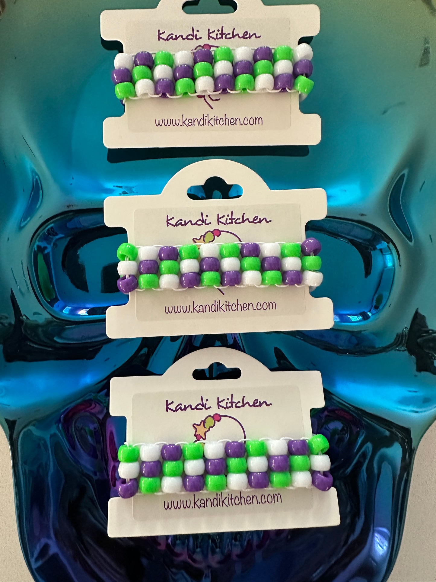 3 Row Ladder Cuff (Purple,Green,White)