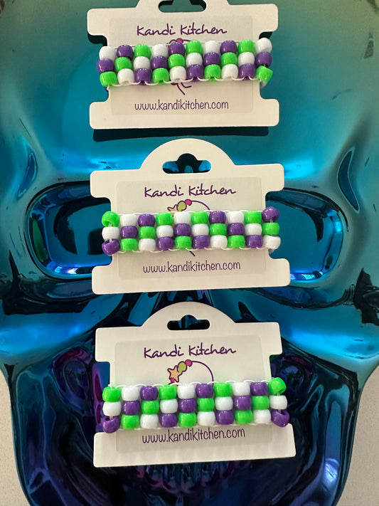 3 Row Ladder Cuff (Purple,Green,White)