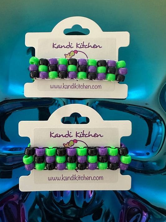 3 Row Ladder Cuff (Purple,Green,Black)