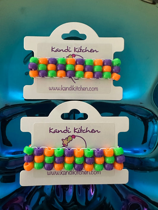 3 Row Ladder Cuff (Purple,Green,Orange)