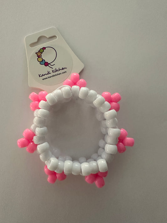 Spiked Cuff - White with Pink Spikes