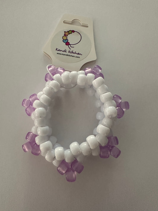 Spiked Cuff - White with Light Purple Glow in the Dark Spikes