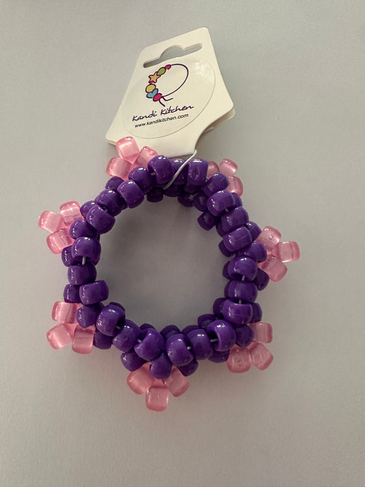 Spiked Cuff - Purple with Light Pink Glow in the Dark Spikes