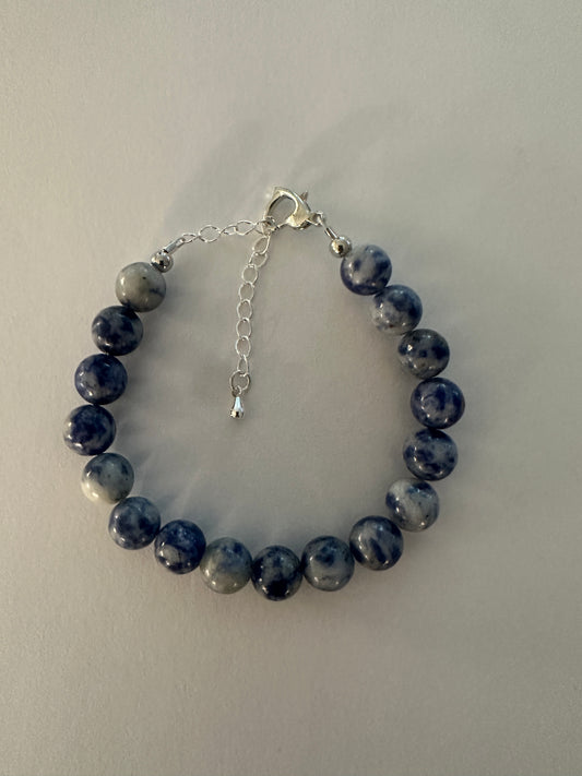 Blue Spot Jasper 8mm Bracelet