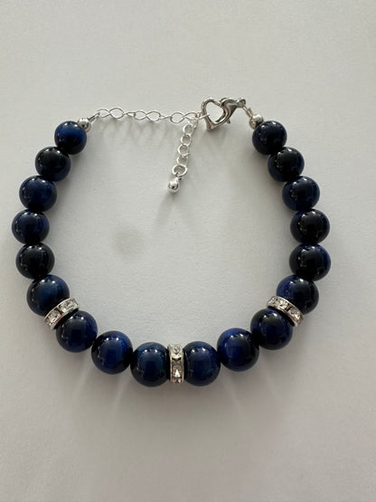 Dyed Blue Tiger's Eye 8mm Bracelet
