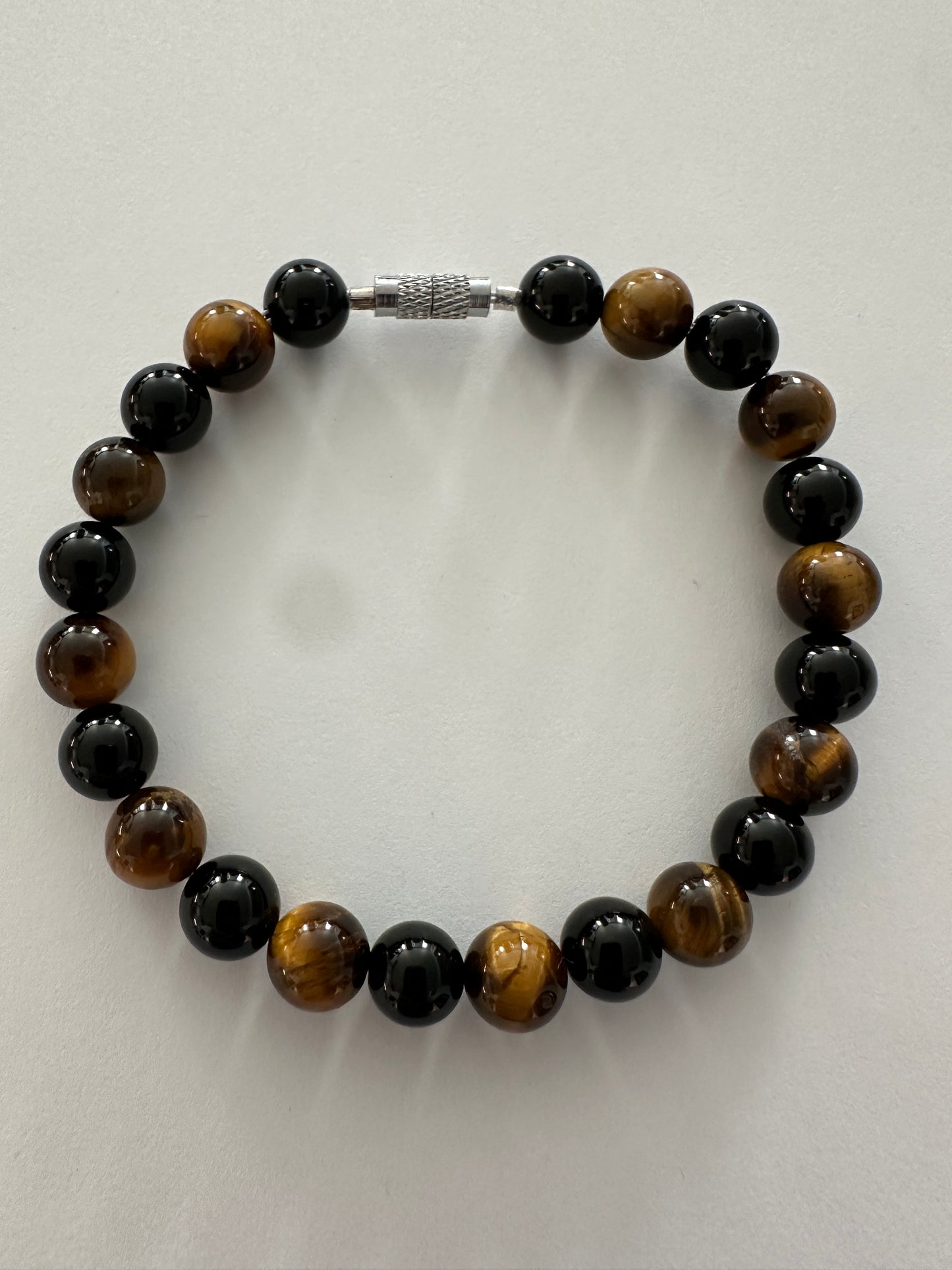Black Onyx and Tiger Eye Bracelet 8mm