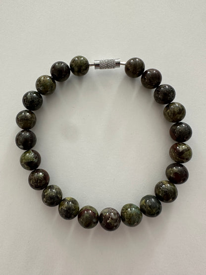 Dragon Blood Jasper 8mm with screw clasp