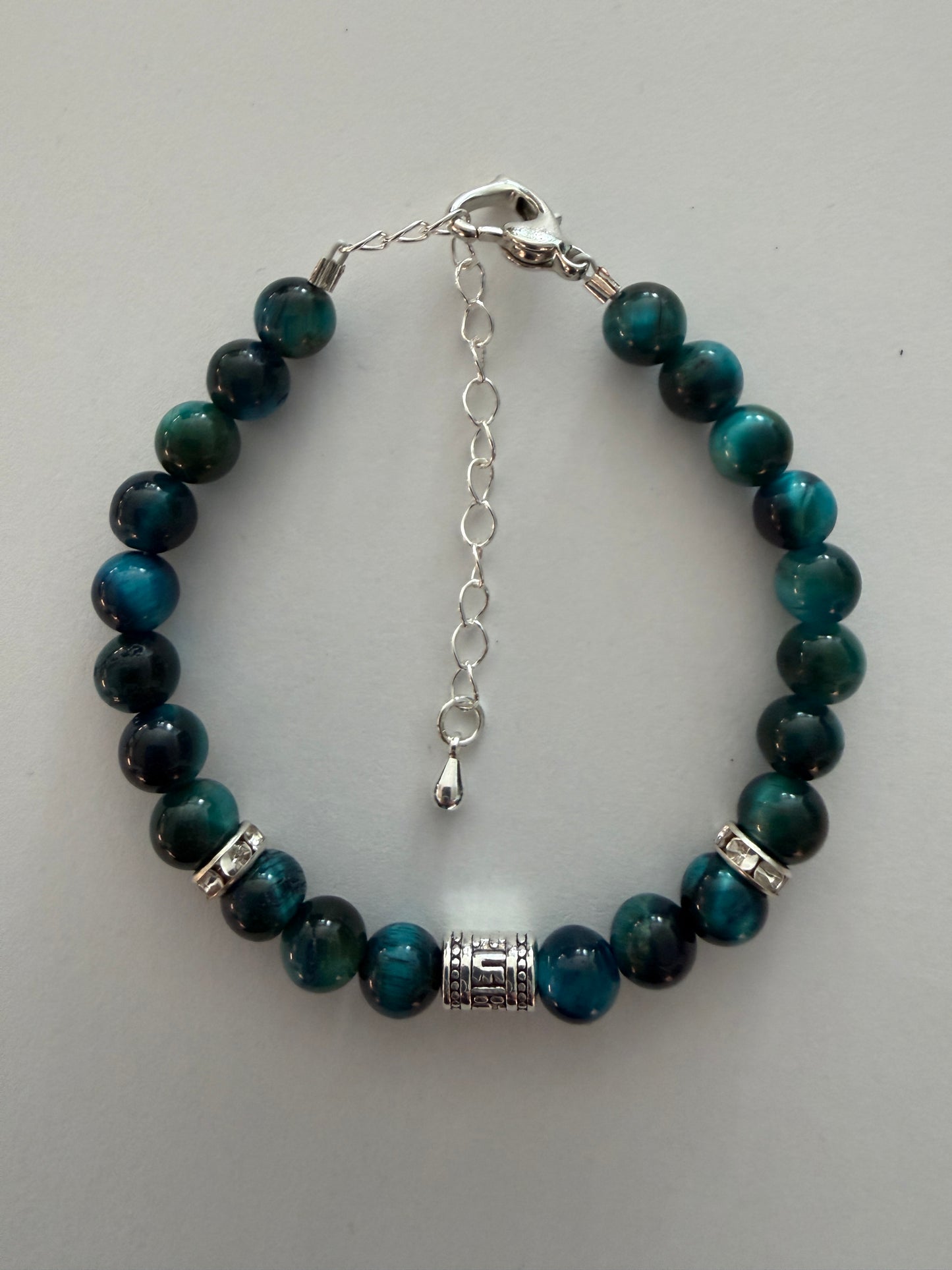 Deep Sky Blue Tiger Eye 6mm Bracelet