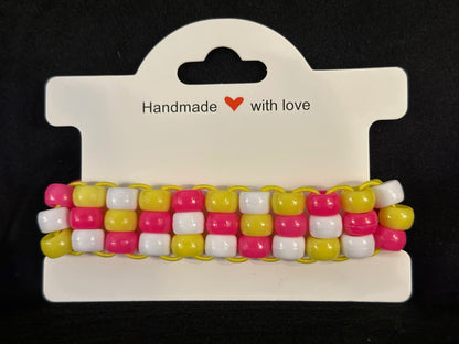 Pink Lemonade 3 Row Ladder Cuff